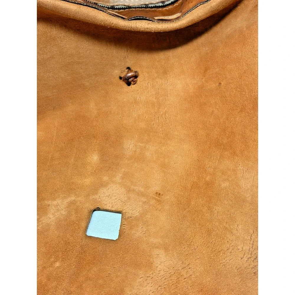 Handmade Brown Leather  Messenger Bag Cowhide Flap Horn Toggle Boho From Spain